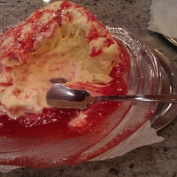 Half eaten spaghetti ice