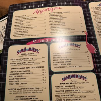 Flamingo Grill - Menu: Appetizers, salads, small meals, sandwiches - Seafood Near Me - Myrtle Beach, South Carolina