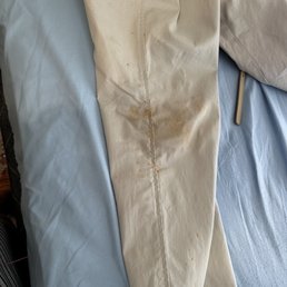 mom's pants with the salsa Johnny dropped and we still had to pay