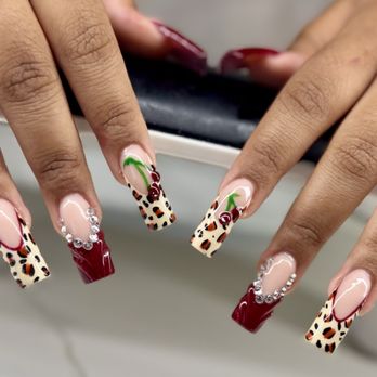 Bree Nailed It - Beautiful Long Full Set with Designs - Nail Technicians Near Me - Fairfield, California
