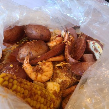 La Juicy Seafood - Dungeness, 1/2 lb shrimp, and sausage special. Potatoes, corn, and eggs. . - Cajun/Creole Near Me - O'Fallon, Missouri La Juicy Seafood - Dungeness, 1/2 lb shrimp, and sausage special. Potatoes, corn, and eggs. . - Cajun/Creole Near Me - O'Fallon, Missouri
