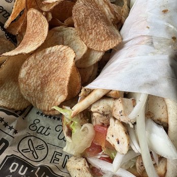 Johnny B’s Grillhouse - Chicken Gyro Sandwichand house made chips - Breakfast & Brunch Near Me - Winston-Salem, North Carolina