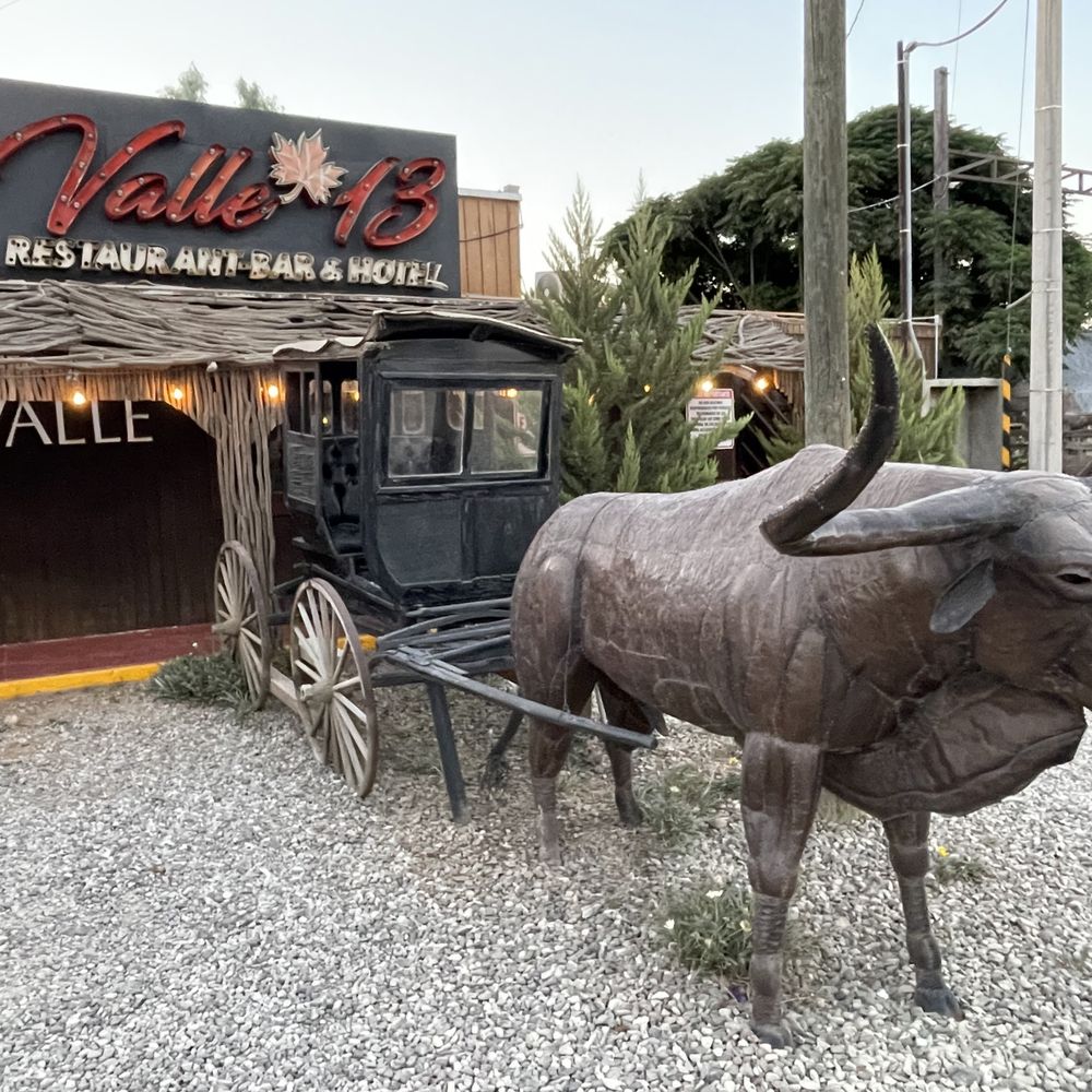 Valle 13 - Steer & Stagecoach in the parking lot is easy to spot from the road. - Mexican Near Me - Guadalupe, BCN Valle 13 - Steer & Stagecoach in the parking lot is easy to spot from the road. - Mexican Near Me - Guadalupe, BCN
