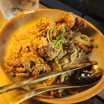Sukh - Fried soft shell crab w yellow curry (summer special) - Thai Near Me - Brooklyn, New York Sukh - Fried soft shell crab w yellow curry (summer special) - Thai Near Me - Brooklyn, New York