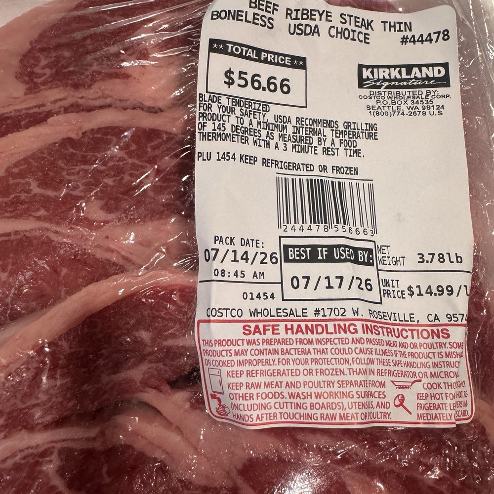 Costco - Costco choice cut rib eye - Car Wash Near Me - Roseville, California