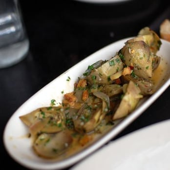 Gjelina - Braised Baby Artichokes with Parsley, Thyme, Breadcrumb & Chili $8 - New American Near Me - Venice, California Gjelina - Braised Baby Artichokes with Parsley, Thyme, Breadcrumb & Chili $8 - New American Near Me - Venice, California