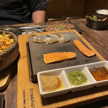 StoneAge - Salmon and shrimp grill - Korean Near Me - Katy, Texas
