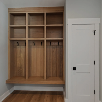Resolute Homes - a well organized mud room - Carpenters Near Me - Hamilton, Michigan