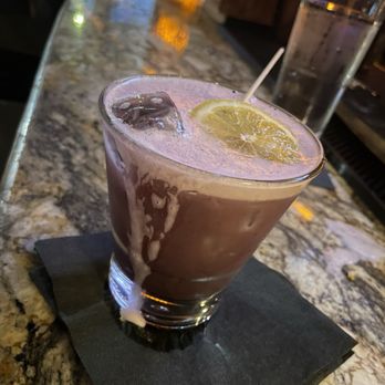 Copper Shaker - Honey Hab with honey habenero Michters Rye, lemon, blackberry, egg whites. - Cocktail Bars Near Me - St Petersburg, Florida