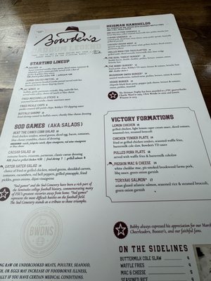 Menu photo 3 Bowden's Tallahassee, FL Menu photo 3 Bowden's Tallahassee, FL