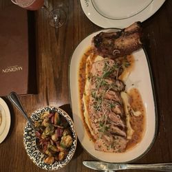 Pork chop, Brussels as a side