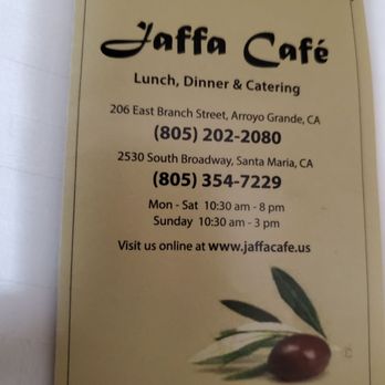Jaffa Cafe - Yum! - Middle Eastern Near Me - Arroyo Grande, California Jaffa Cafe - Yum! - Middle Eastern Near Me - Arroyo Grande, California