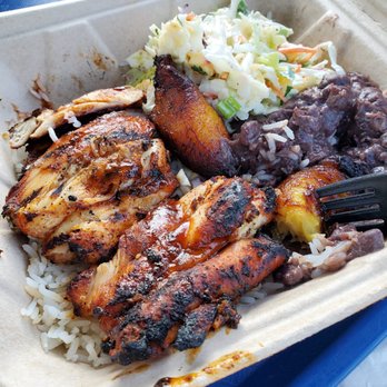 Bongos - Jerk chicken plate---excellent combo! Must request extra sauce next time :) - Cuban Near Me - Seattle, Washington