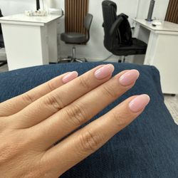 Regular gel manicure with a sheer color.