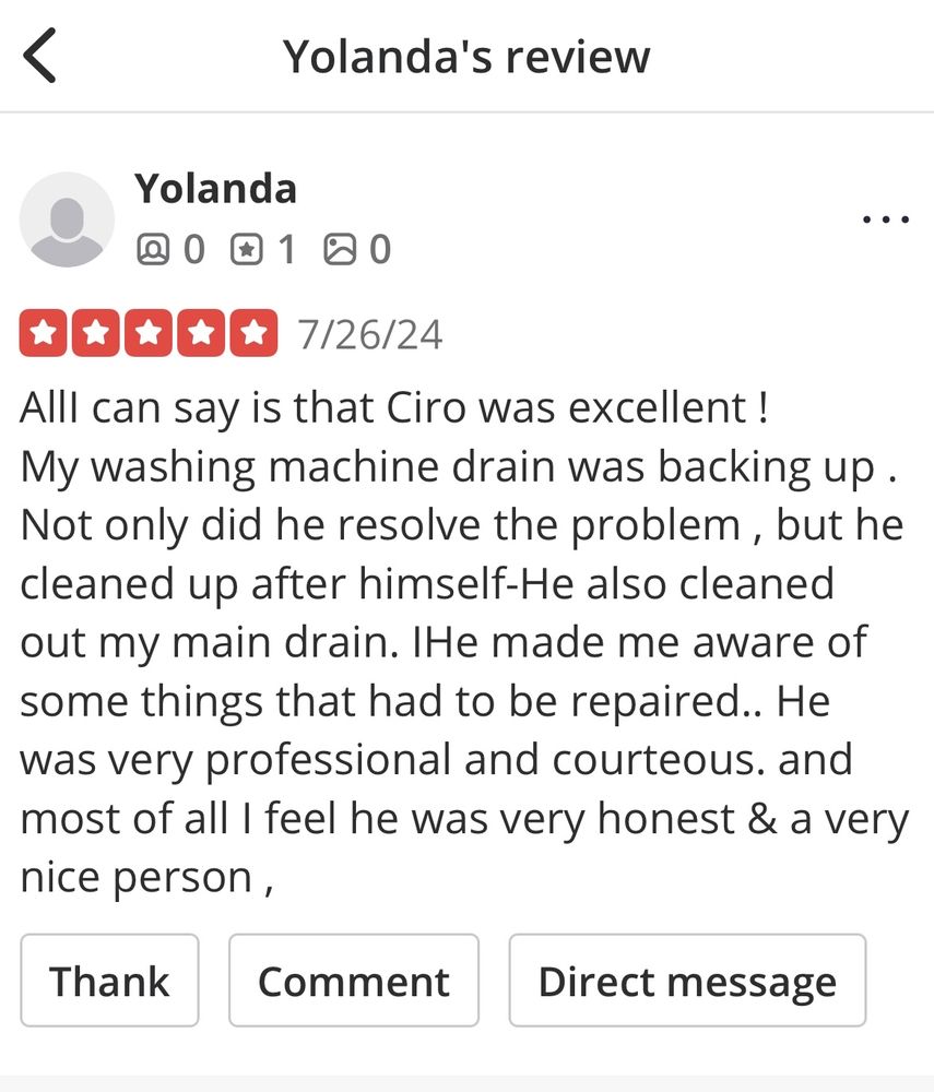 Slide of Ciro’s Sewer & Drain service
