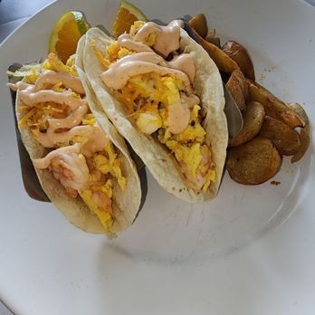 Bagatelle - BREAKFAST SHRIMP EGG CHEESE TACO - Seafood Near Me - Key West, Florida