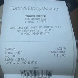 Bath & Body Works - Store number location as well as clerk and phone number!