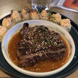 Steak and Crispy Rice Sushi - Spicy Salmon