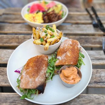 BABA on Withers - Jerk Chicken Sandwich $18 - Wine Bars Near Me - Brooklyn, New York