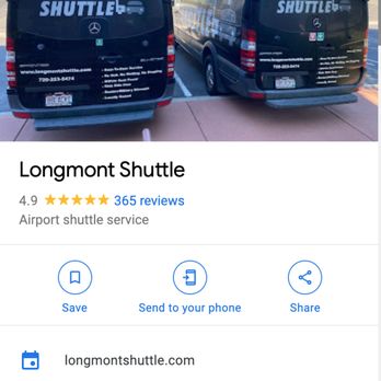 Longmont Shuttle - We celebrate 5 years of service to Longmont this year. Proud of our actual reputation! - Airport Shuttles Near Me - Longmont, Colorado Longmont Shuttle - We celebrate 5 years of service to Longmont this year. Proud of our actual reputation! - Airport Shuttles Near Me - Longmont, Colorado
