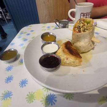 Big Bad Breakfast - The old school wrap, a biscuit with one of my favorite jams and BBB JALAPEÑO SAUCE - Breakfast & Brunch Near Me - Mount Pleasant, South Carolina