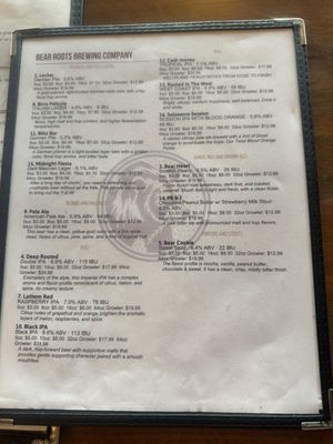 Menu photo 3 Bear Roots Tavern Escondido, CA