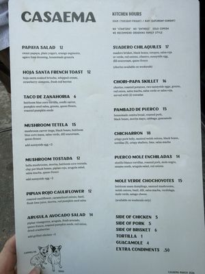 Menu photo 1 CasaEma Houston, TX