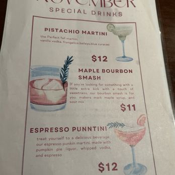 Quatro's - Cocktails - November Seasonal - Italian Near Me - Monroe, Michigan