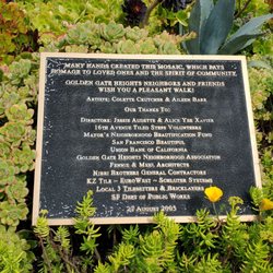 The 16th Avenue Tiled Steps - Plaque