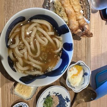 Zaru - Shrimp tempura udon, and a side of egg. The egg was very runny in case you don't like that heads up. - Japanese Near Me - Orlando, Florida Zaru - Shrimp tempura udon, and a side of egg. The egg was very runny in case you don't like that heads up. - Japanese Near Me - Orlando, Florida