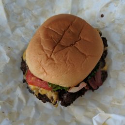 Double cheeseburger with bacon Double cheeseburger with bacon