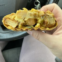 Toadally Eggselent wrap. roasted potatoes, peppers, onions, cheddar, eggs & a side of salsa Toadally Eggselent wrap. roasted potatoes, peppers, onions, cheddar, eggs & a side of salsa