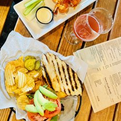 Crafty's Tap Room - Grilled chicken sandwich & buffalo shrimp