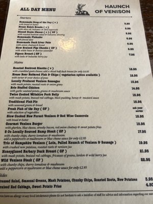 Menu photo 2 Haunch Of Venison Salisbury, WIL Menu photo 2 Haunch Of Venison Salisbury, WIL