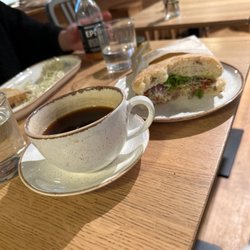 Godt Brød Nydalen - This was about 200kr for a focaccia with salmon and a coffee.