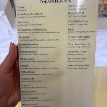 Pop Scoops & Dough - Flavors for the day I went , they're different some days and she said they are getting a new menu in Feb for Valentine's Day! - Ice Cream & Frozen Yogurt Near Me - College Park, Maryland