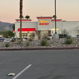 Exterior outside entrance of In-N-Out Burger - Exterior from CVS parking lot - Rancho Mirage, California Exterior outside entrance of In-N-Out Burger - Exterior from CVS parking lot - Rancho Mirage, California