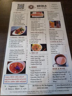 Menu photo 2 Masala Desi Cafe - Burlingame Burlingame, CA Menu photo 2 Masala Desi Cafe - Burlingame Burlingame, CA