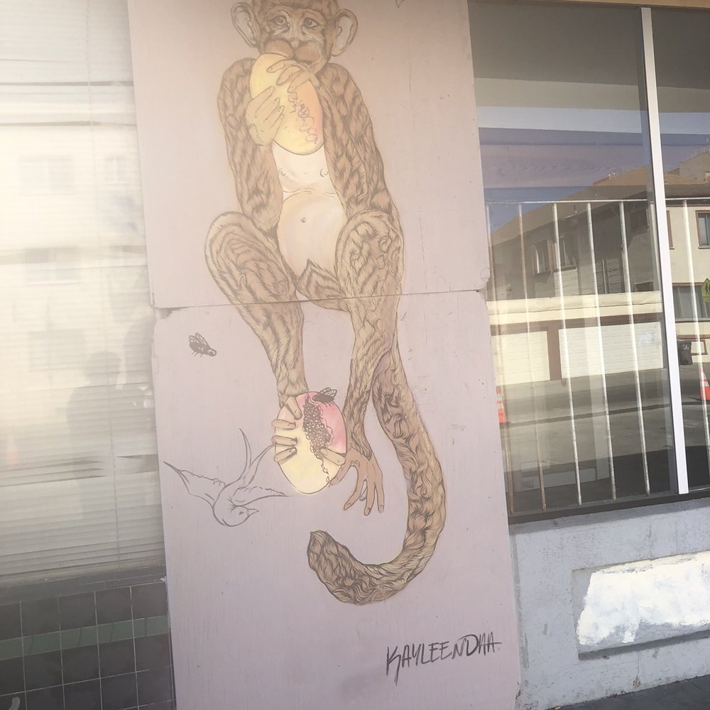 Monkey mural - A staring monkey. - Public Art Near Me - Oakland, California Monkey mural - A staring monkey. - Public Art Near Me - Oakland, California