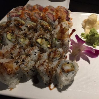 Sushi Jo Juno Beach - From top to bottom : Triple Crown, Anaconda, and Sheimp Tempura - Sushi Bars Near Me - Juno Beach, Florida Sushi Jo Juno Beach - From top to bottom : Triple Crown, Anaconda, and Sheimp Tempura - Sushi Bars Near Me - Juno Beach, Florida