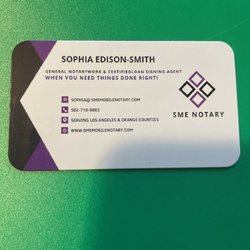 SME Mobile Notary - Business card
