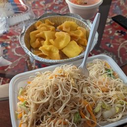 Shrimp Mei Fun and crab ragoons Shrimp Mei Fun and crab ragoons