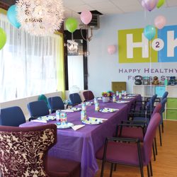 Birthday party set up at H2K