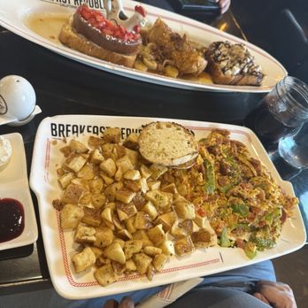 Breakfast Republic - French Toast sampler and chilaquiles - Breakfast & Brunch Near Me - Palm Desert, California