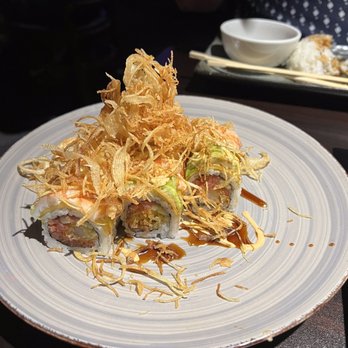 Joyce's Sushi - Tiger Roll, topped with fried onions - Japanese Near Me - Rancho Mirage, California Joyce's Sushi - Tiger Roll, topped with fried onions - Japanese Near Me - Rancho Mirage, California