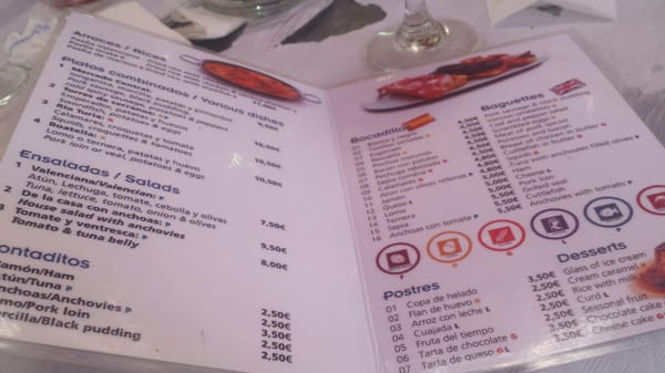 Menu photo 8 Boatella Valencia, V Menu photo 8 Boatella Valencia, V