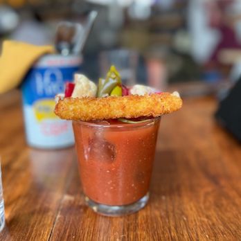 Milktooth - Bloody sherry with house made mozzarella stick - Breakfast & Brunch Near Me - Indianapolis, Indiana Milktooth - Bloody sherry with house made mozzarella stick - Breakfast & Brunch Near Me - Indianapolis, Indiana