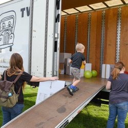 Two men and a truck at The Junior League of Phoenix annual Touch a Truck event!