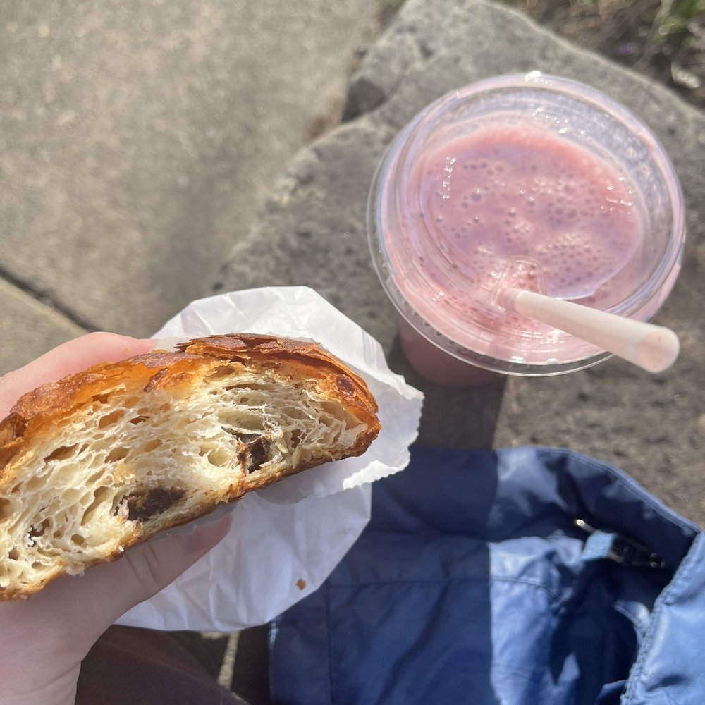 Centred Coffee & Wellness - Chocolate croissant and strawberries and cream smoothie - Coffee & Tea Near Me - Pittsburgh, Pennsylvania Centred Coffee & Wellness - Chocolate croissant and strawberries and cream smoothie - Coffee & Tea Near Me - Pittsburgh, Pennsylvania