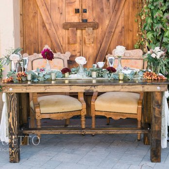 Milagro Farm Winery - Our hickory sweetheart table at Milagro Vineyard - Wineries Near Me - Ramona, California
